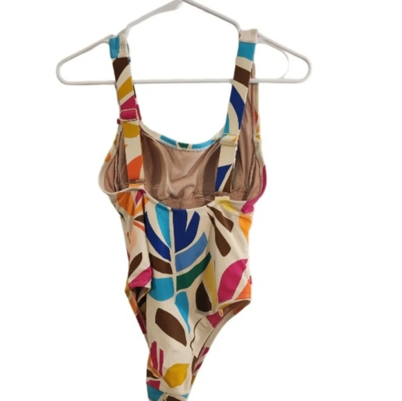 Tabitha Brown one piece swimsuit geometric bold tropical beach vacation small - Picture 3 of 9